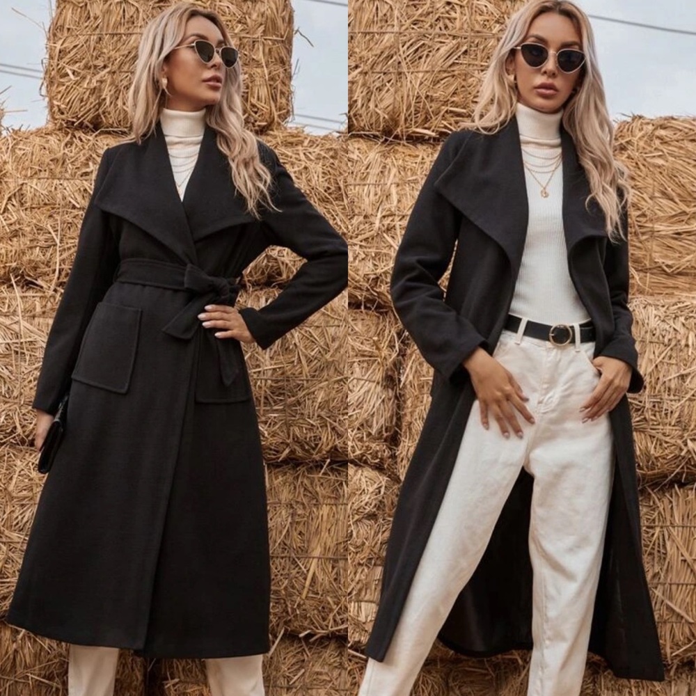 Elegant Black Pea Coat for Women